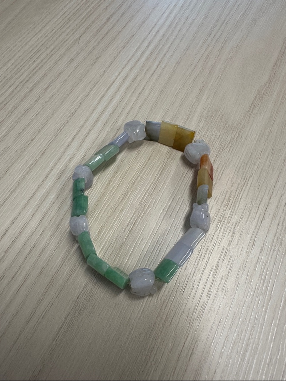 Multicolor Jade Bead Stretch Bracelet